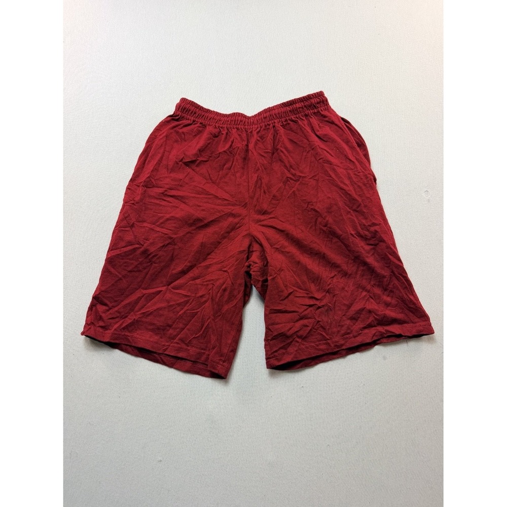 Fruit of the Loom Athletic Shorts Men M Burgundy Good Elastic Waist Pockets